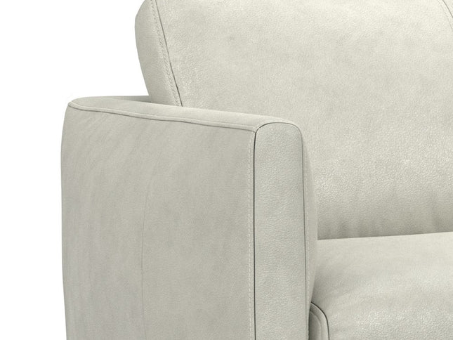 81" Gray Leather Sofa With Black Legs