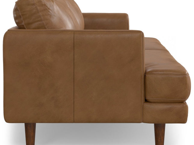 90" Brown Leather Sofa