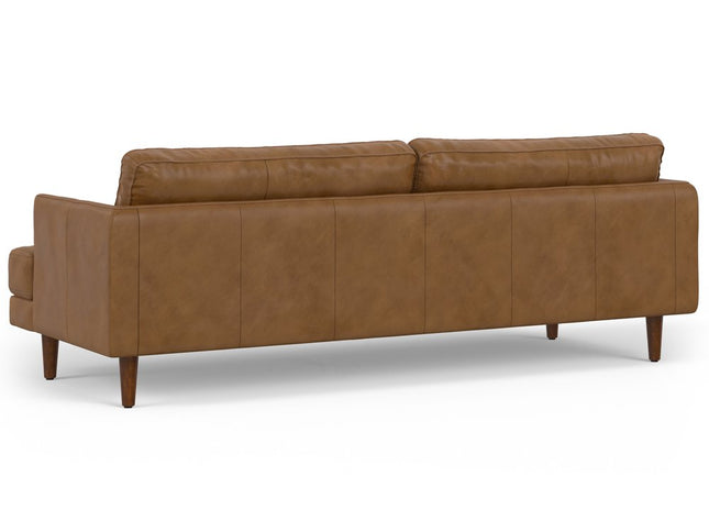 90" Brown Leather Sofa