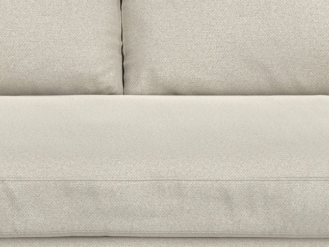 72" Cream Fabric Sofa With Brown Legs