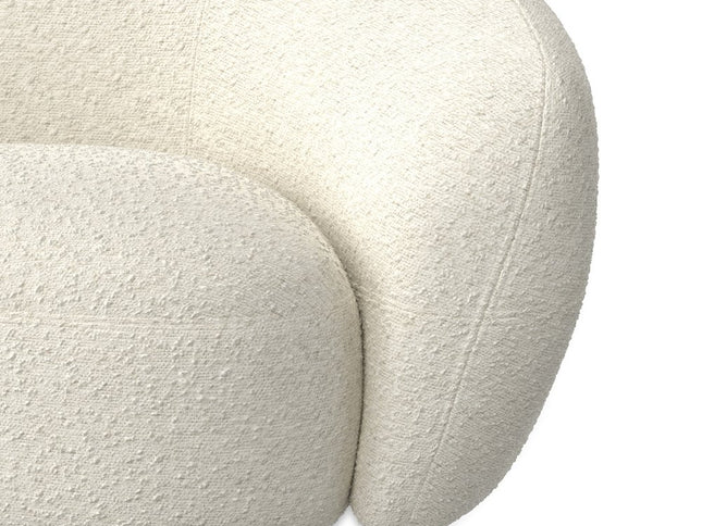 69" Cream Fabric Sofa With Walnut Legs