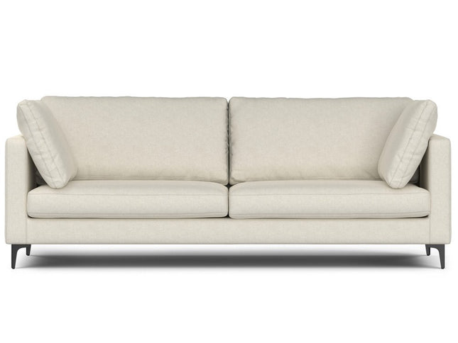 90" Cream Fabric Sofa With Black Legs
