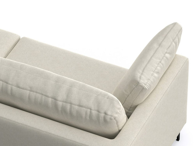 90" Cream Fabric Sofa With Black Legs