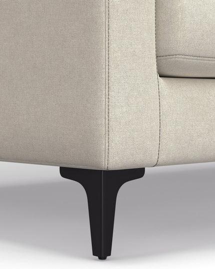 90" Cream Fabric Sofa With Black Legs