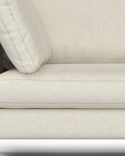 90" Cream Fabric Sofa With Black Legs