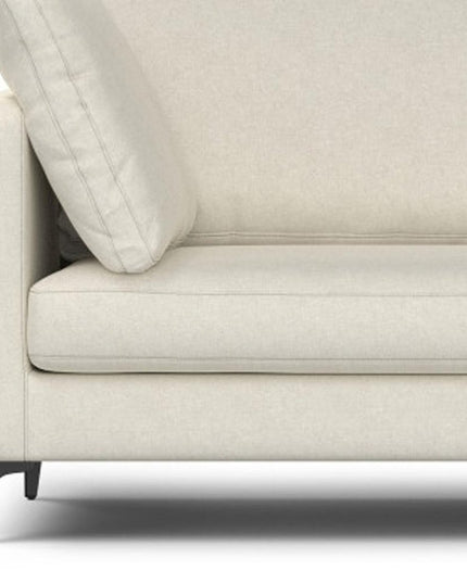 90" Cream Fabric Sofa With Black Legs