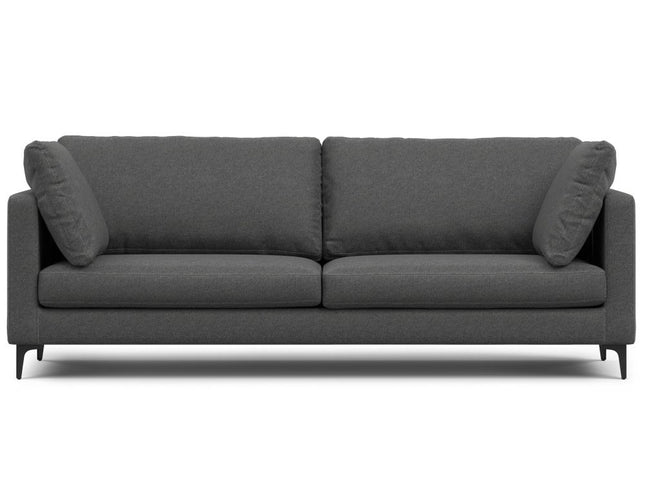 90" Gray Fabric Sofa With Black Legs