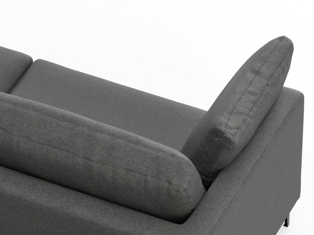 90" Gray Fabric Sofa With Black Legs