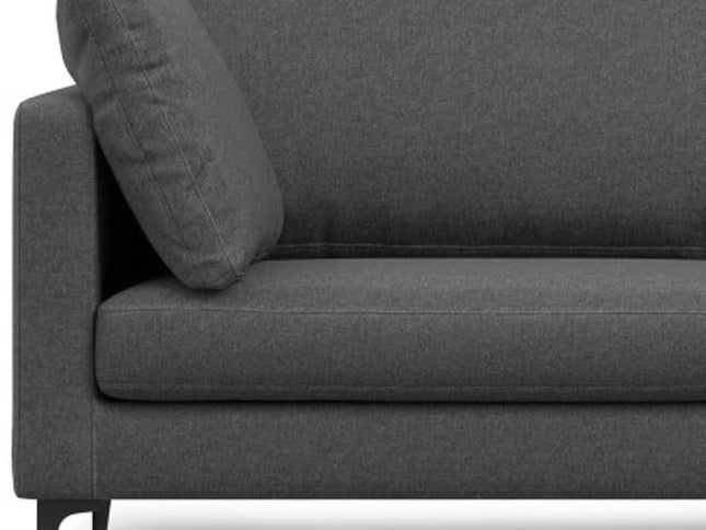 90" Gray Fabric Sofa With Black Legs