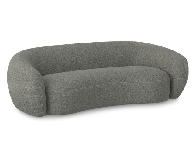 89" Gray Fabric Sofa With Walnut Legs