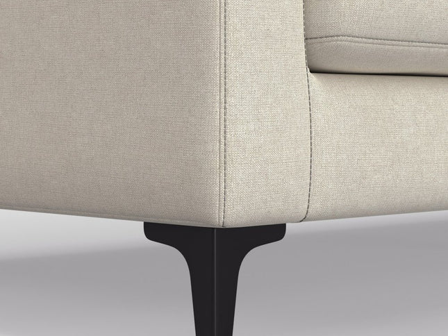 76" Cream Fabric Sofa With Black Legs