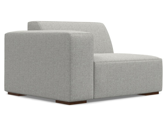122" Gray Fabric Modular Sofa With Brown Legs