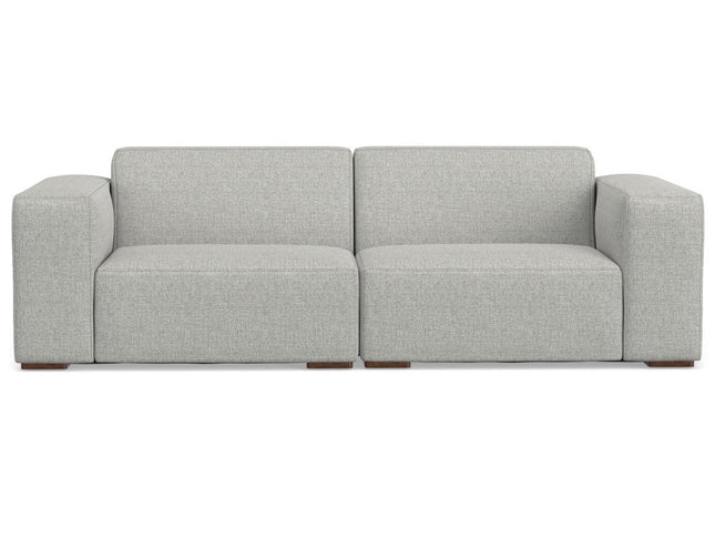 88" Gray Fabric Modular Sofa With Brown Legs