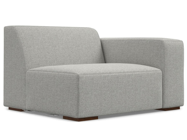 88" Gray Fabric Modular Sofa With Brown Legs
