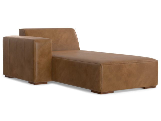 122" Brown Leather Modular Sofa