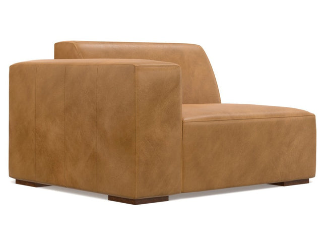 88" Sienna Leather Modular Sofa With Brown Legs