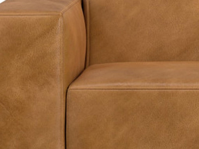 88" Sienna Leather Modular Sofa With Brown Legs