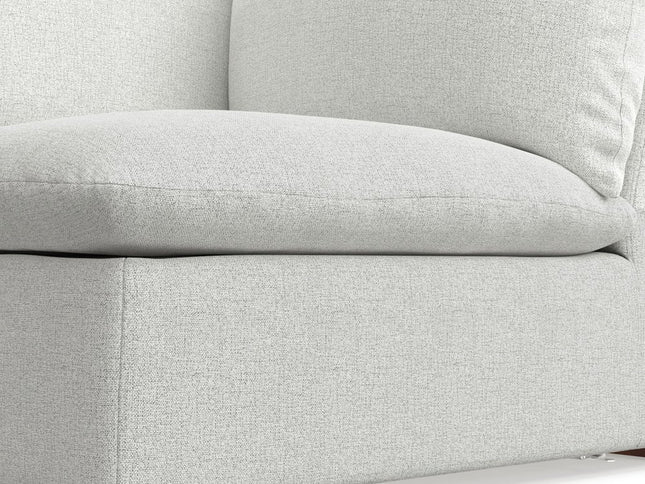 44" Gray Fabric Modular Sofa With Brown Legs