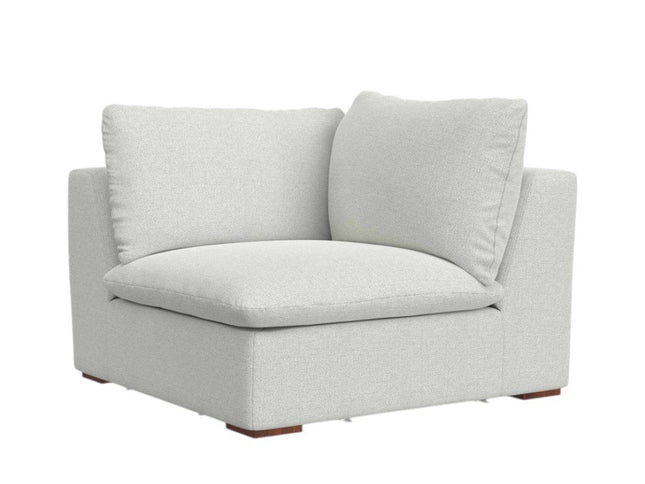 44" Gray Fabric Modular Sofa With Brown Legs