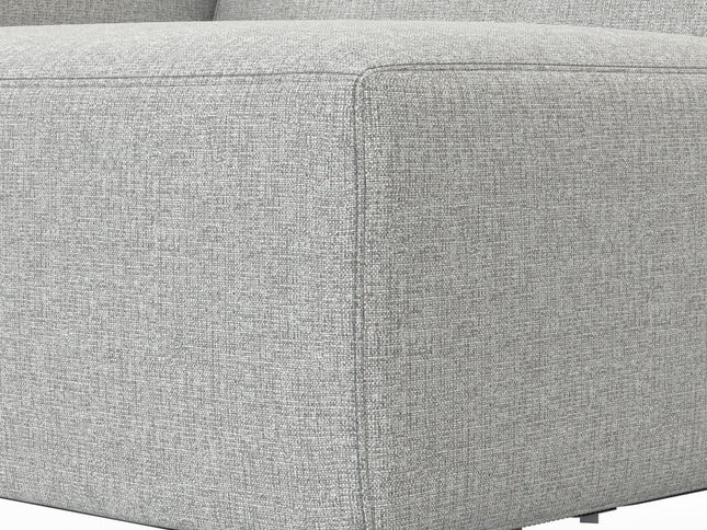 44" Gray Fabric Modular Sofa With Brown Legs