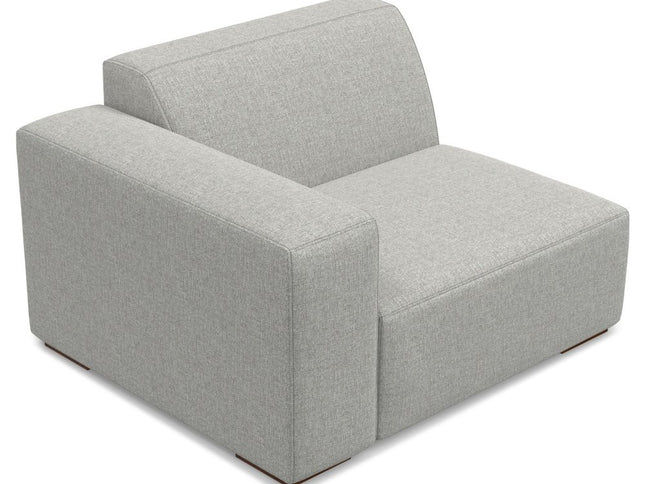 44" Gray Fabric Modular Sofa With Brown Legs