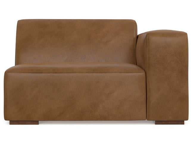 44" Brown Leather Modular Sofa
