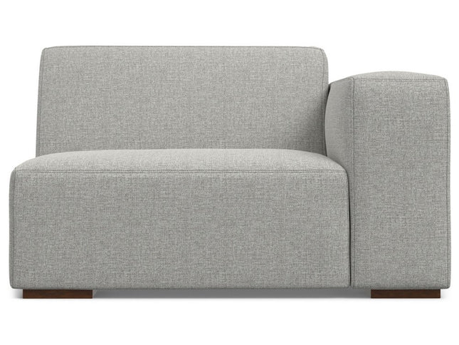 44" Gray Fabric Modular Sofa With Brown Legs