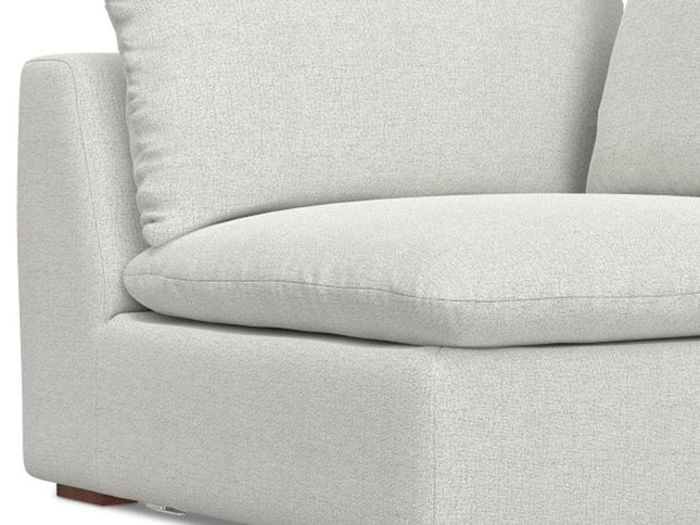 44" Gray Fabric Modular Sofa With Brown Legs