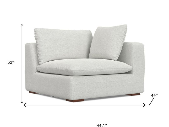 44" Gray Fabric Modular Sofa With Brown Legs