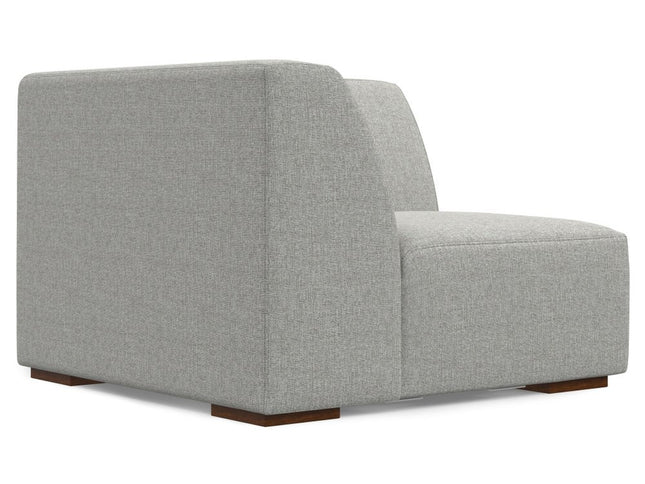 38" Gray Fabric Modular Sofa With Brown Legs