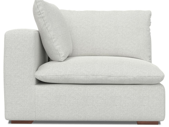 44" Gray Fabric Modular Sofa With Brown Legs