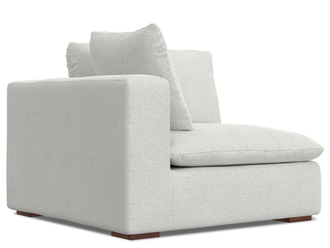 44" Gray Fabric Modular Sofa With Brown Legs