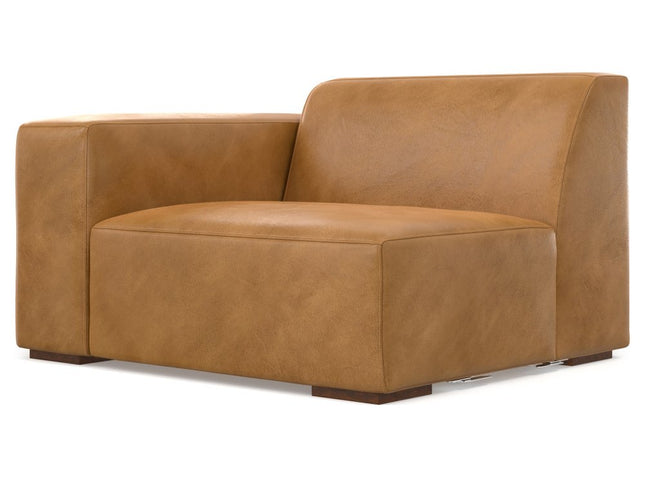 44" Sienna Leather Modular Sofa With Brown Legs