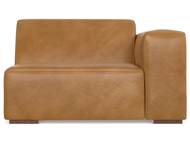 44" Sienna Leather Modular Sofa With Brown Legs