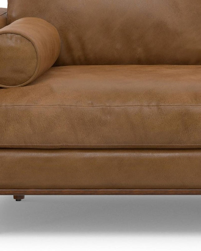 102" Brown Leather Sofa