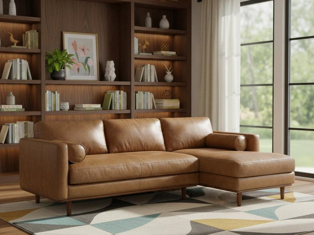 102" Brown Leather Sofa