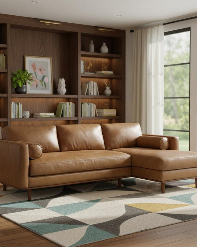 102" Brown Leather Sofa