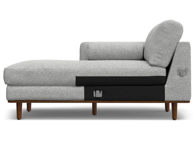 102" Gray Fabric Sofa With Brown Legs