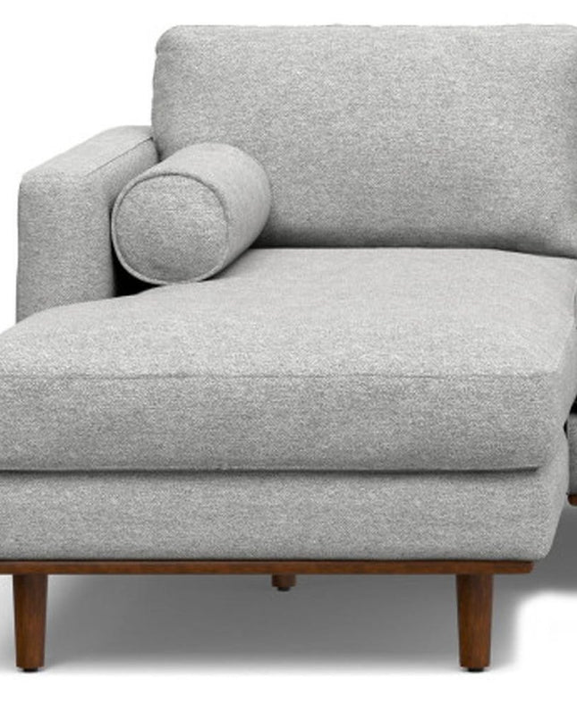 102" Gray Fabric Sofa With Brown Legs