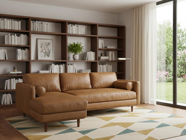 102" Brown Leather Sofa