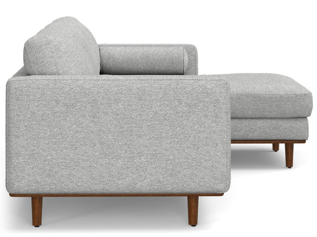 102" Gray Fabric Sofa With Brown Legs