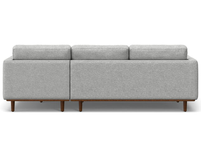 102" Gray Fabric Sofa With Brown Legs