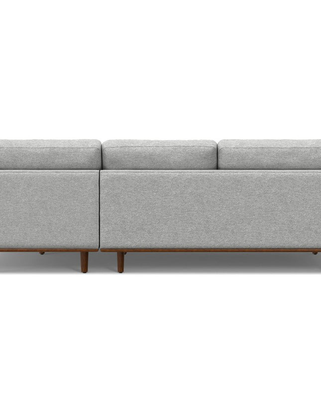 102" Gray Fabric Sofa With Brown Legs