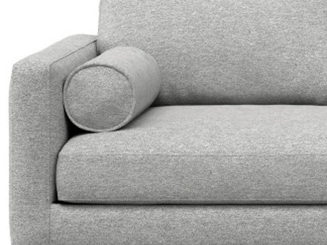 102" Gray Fabric Sofa With Brown Legs