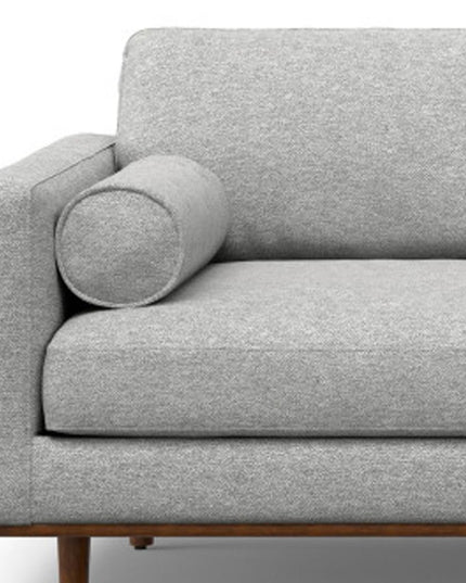 102" Gray Fabric Sofa With Brown Legs
