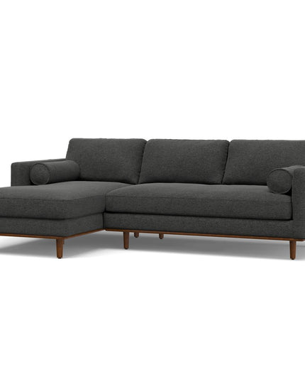 102" Gray Fabric Sofa With Brown Legs