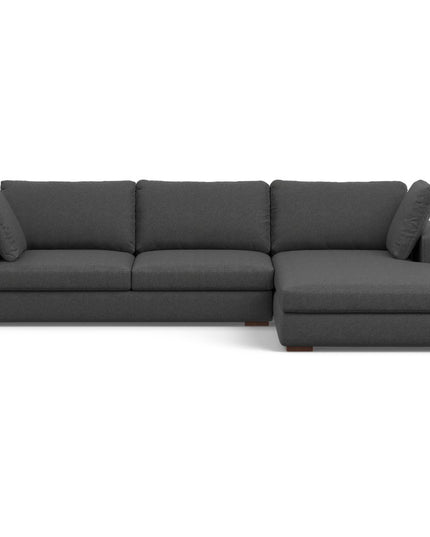 122" Gray Fabric Sofa With Brown Legs
