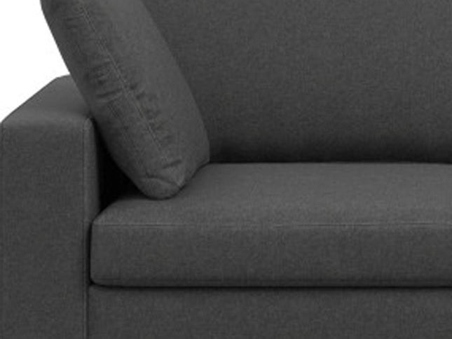 122" Gray Fabric Sofa With Brown Legs