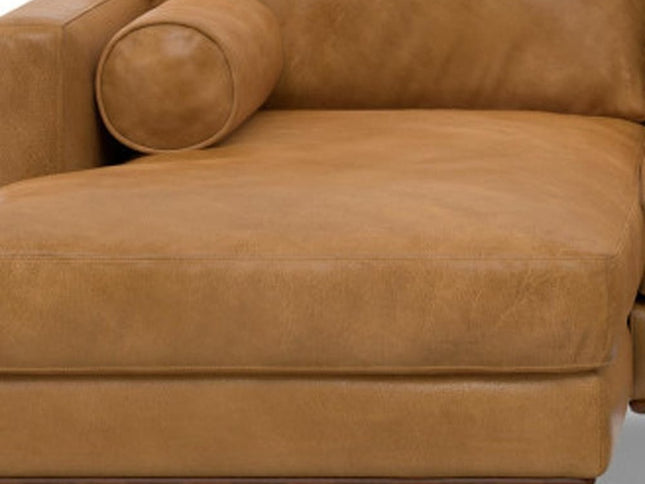 102" Sienna Leather Sofa With Brown Legs