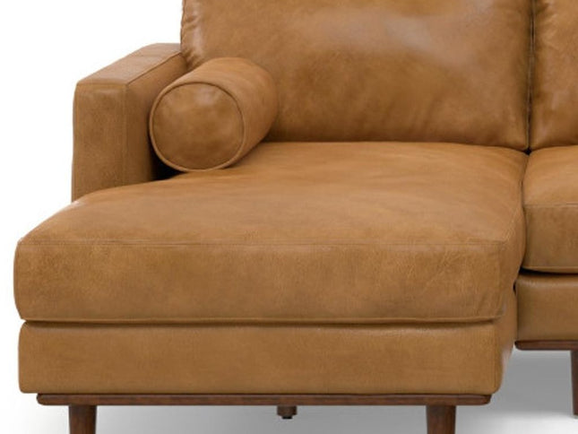 102" Sienna Leather Sofa With Brown Legs